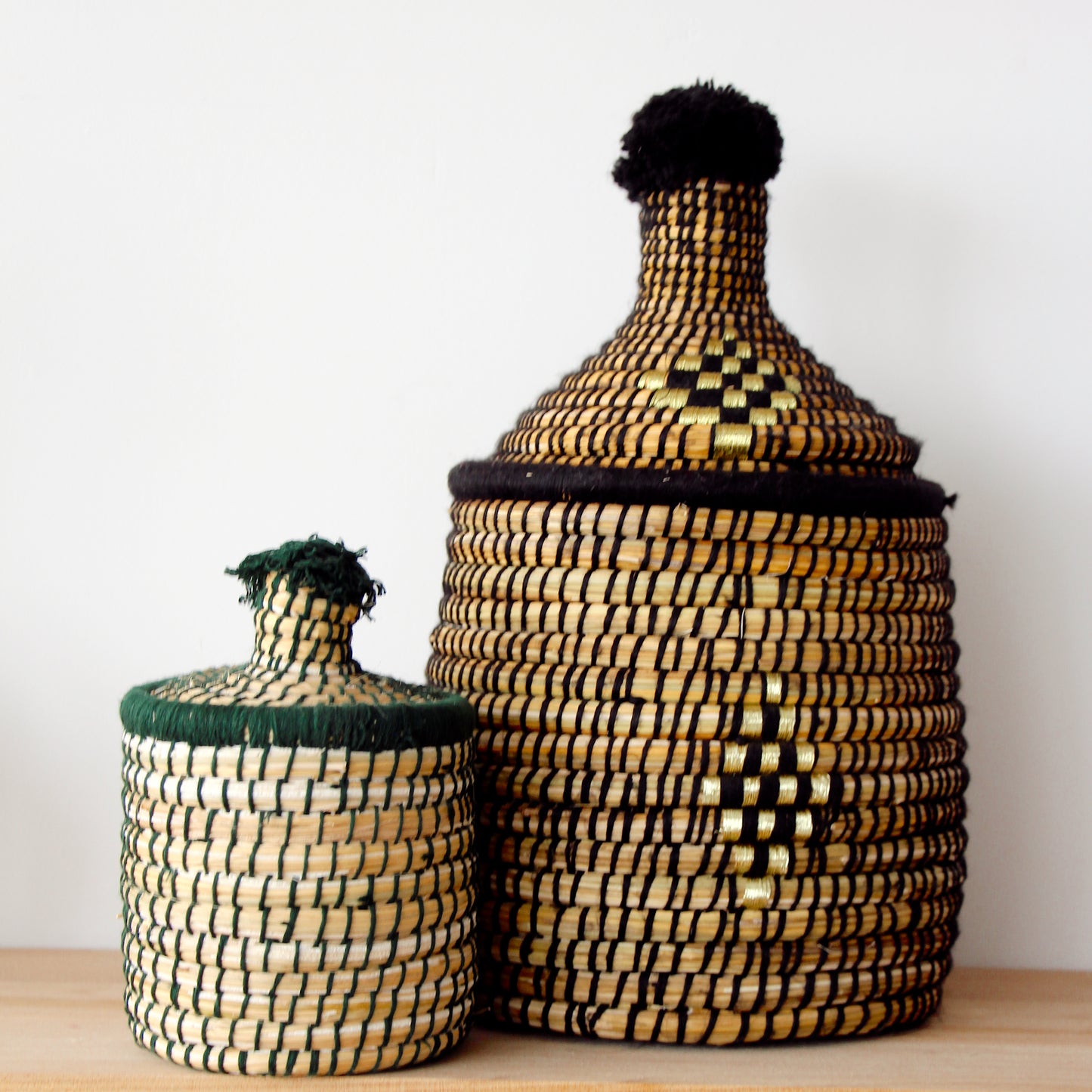 Boite de rangement - Raphia - noir