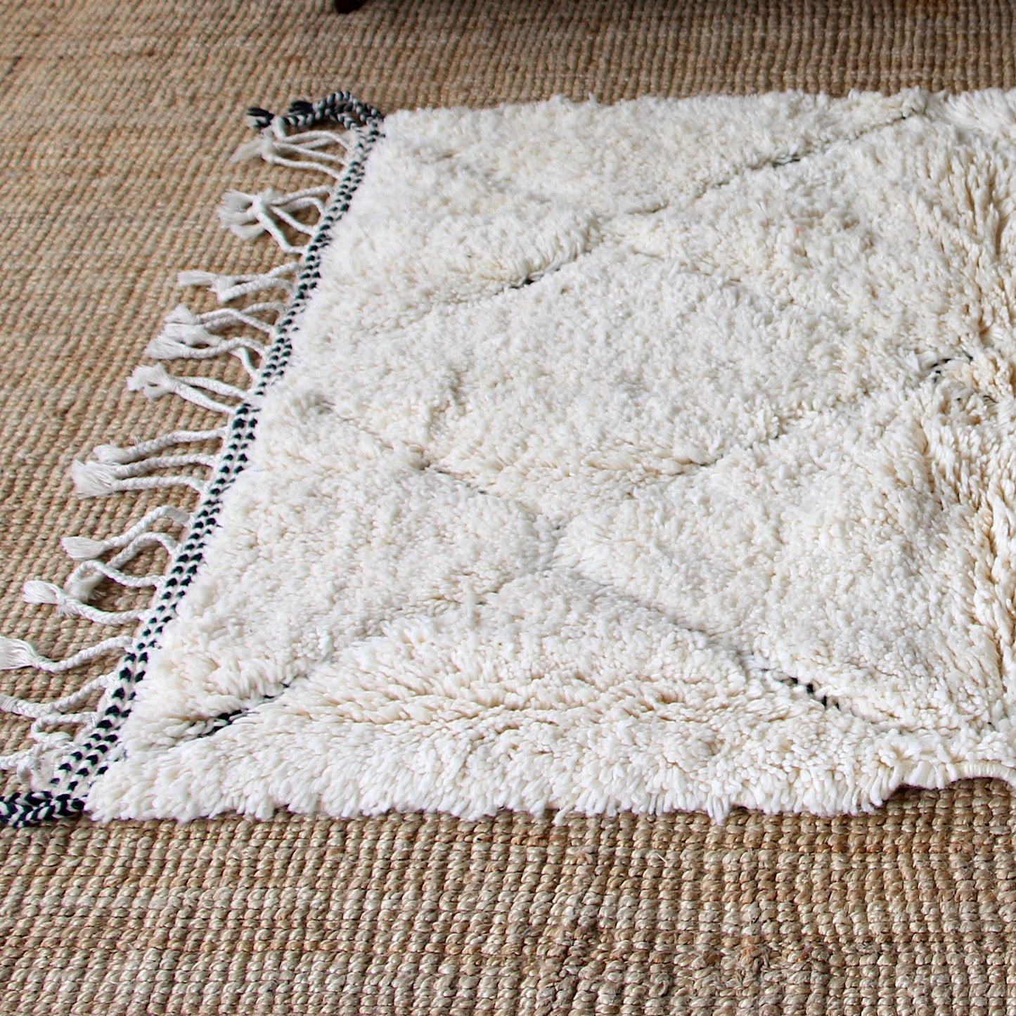 Tapis Beni Ouarain Blanc (5 x 3,3 pi)