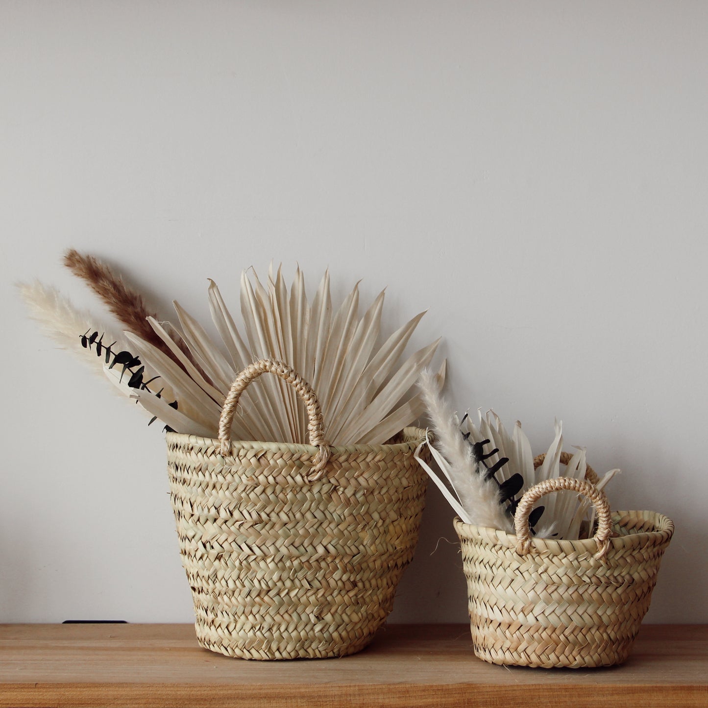 Moyen Panier en osier - Raphia