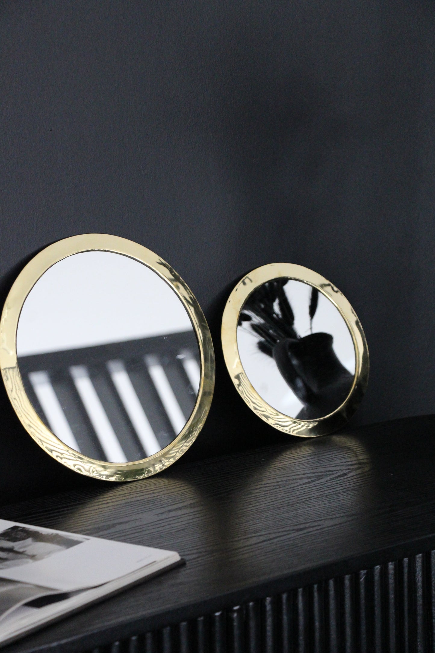 Ensemble de 4 Miroirs Ronds en Cuivre