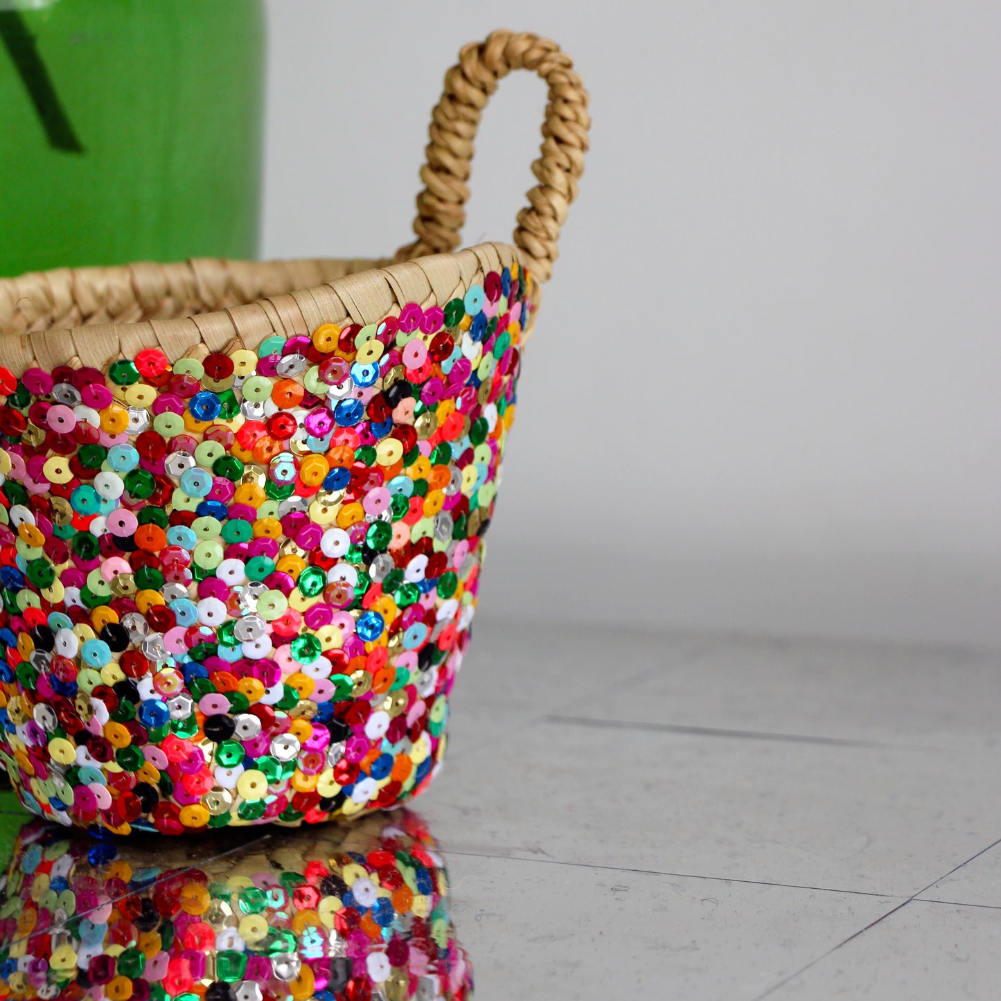 Petit Panier en osier - Paillettes